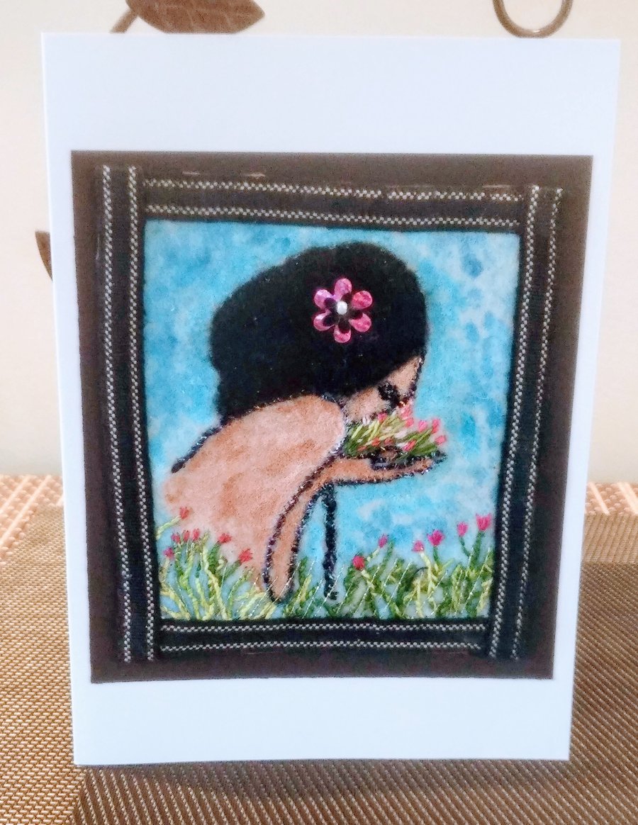 La Bouquet - Hand embroidered Card