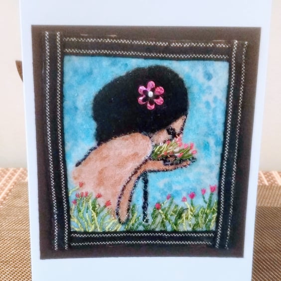 La Bouquet - Hand embroidered Card