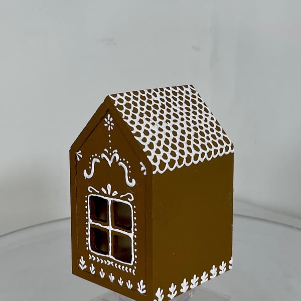 Gingerbread Style House Hand Painted Christmas Decorations Handmade Gift