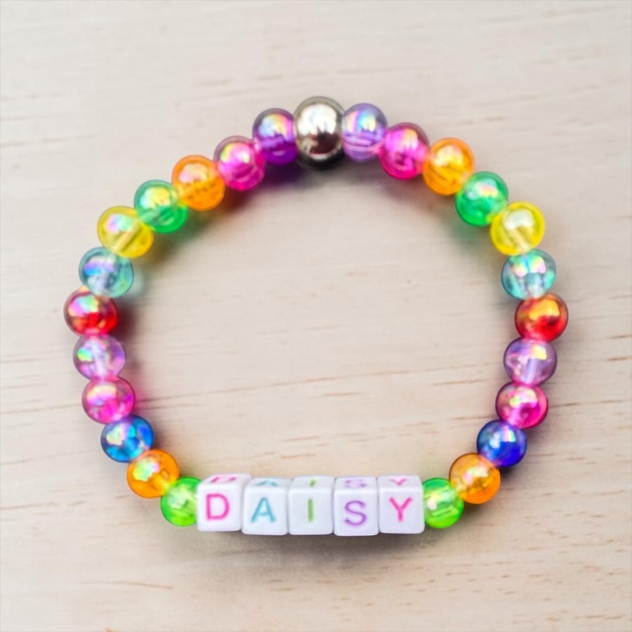 Children's handmade personalised bracelets 