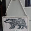 Badger  - fabric hanger - With Love