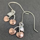 Sterling silver cherry earrings, Cherry earrings, Drop earrings