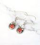 Botanical Carnelian Earrings, Sterling Silver Leaf Earrings, Silver Drop Earring - Image 3