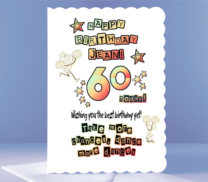 Personalised 60th Birthday Card - Dance More Dances!