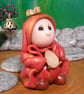 Sale Tiny Garden Gnome 'Polly' with jewel OOAK Sculpt Ann Galvin - Image 6