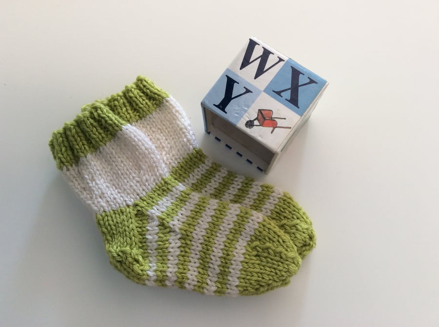 Hand knitted baby socks