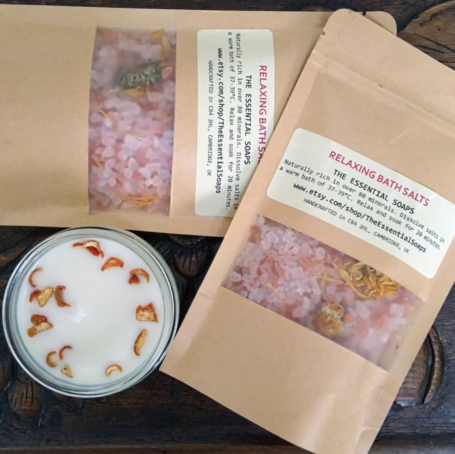 Relaxing Bath Salts, Vegan, Pamper Gifts for Her, Gifts for Father, Muscle Soak