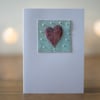  Mixed Media Hand Beaded Heart Greetings Card 