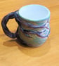 Pottery tree mug finished in green and brown bark colour glazes - Image 2
