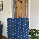 Reversible tote bag, shopping bag, shoulder bag with nautical inspired prints