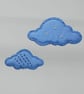 Set of 2 winter cloud hand embroidered hanging ornaments made from silk - Image 3