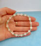 Angelic Rose Quartz and Green Aventurine beaded stretchy bracelet  - Image 4