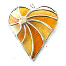 Gold Swirled Heart Stained Glass Suncatcher 009 golden wedding anniversary 50th