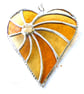 Gold Swirled Heart Stained Glass Suncatcher 009 golden wedding anniversary 50th