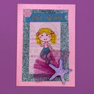 Mermaid Birthday card with iron on motif