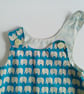 Summer dress, 3-6 months, elephant  A Line dress, pinafore dress elephants dress - Image 3