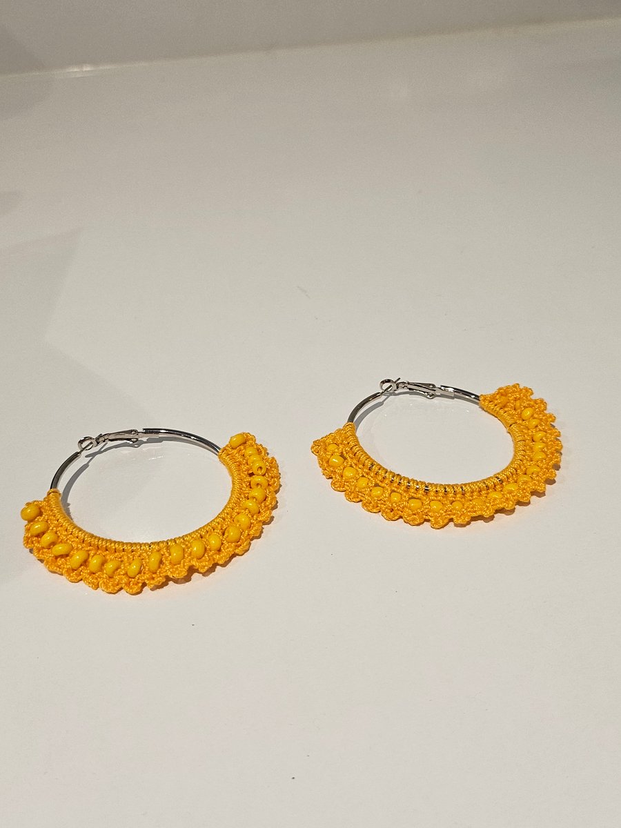 Crochet Large Hoop Earrings