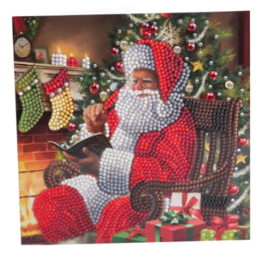 Santa diamond painting card kit