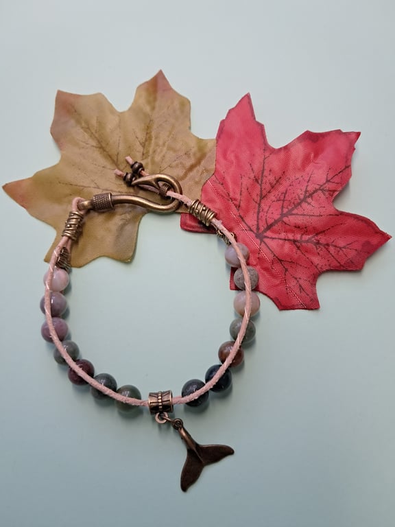 Leather Indian Agate Wrap bracelet 
