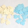 120 Mixed Cream & Light Blue Teddy Bear punch confetti - cutouts