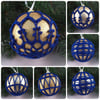 Christmas baubles boxed set of 6 large decorated with crochet lace (A39)