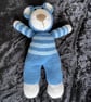 Hand Knitted Teddy Bear in Blue