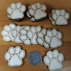 20x 40mm dog animal paw shapes 3mm - ply shapes craft tag