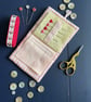 Patchwork stripe needle case made from Tilda fabric in shades of red and pink - Image 3