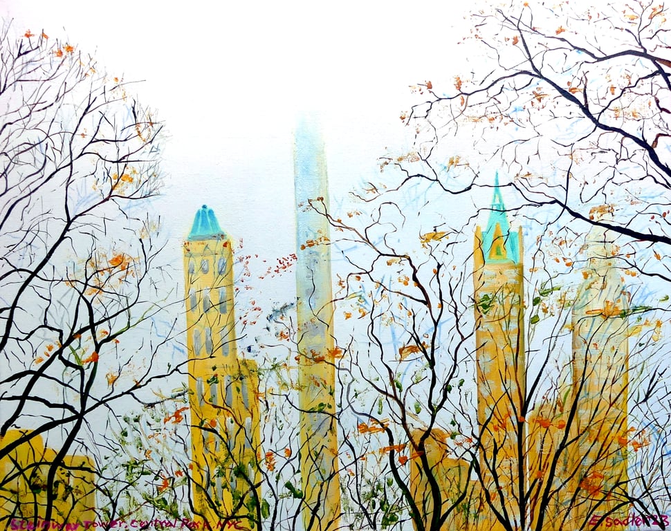  NYC Central Park Original Oil Painting Impressionist Cityscape 