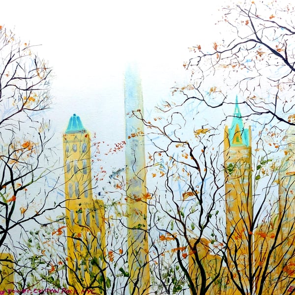  NYC Central Park Original Oil Painting Impressionist Cityscape 
