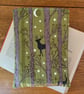 Stag And Deer Print Quilted Fabric Book Sleeve - Paperback Size 
