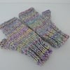 Fingerless Mitts for Adults Hand Knitted Green Purple Yellow Pink Cream