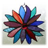 Jewel Flower Stained Glass Suncatcher Emerald Sapphire Ruby 001