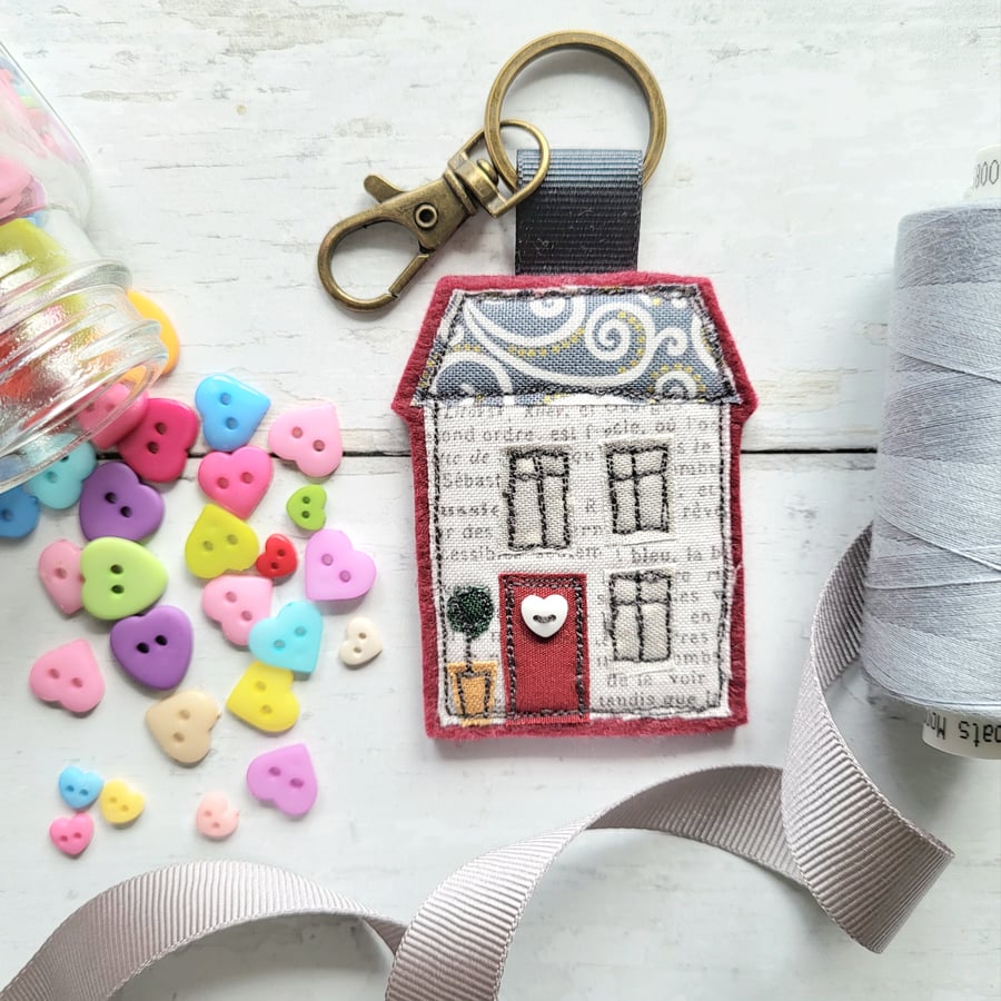 Little House Applique Keyring