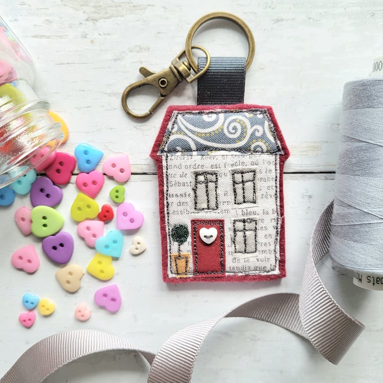 Little House Applique Keyring