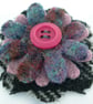 Knitted Felted Upcycled Flower Patterned Woollen wool Corsage Brooch Pin Badge - Image 2