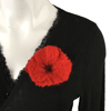Wet felted poppy flower brooch, corsage, lapel pin in merino wool