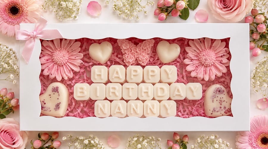 Image of Personalised Birthday Gift Set, Butterfly &  Floral Melts, Vegan, Home Fragrance