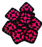 Handmade Crochet Granny Squares Midnight Fuchsia & Black, Geometric Patches
