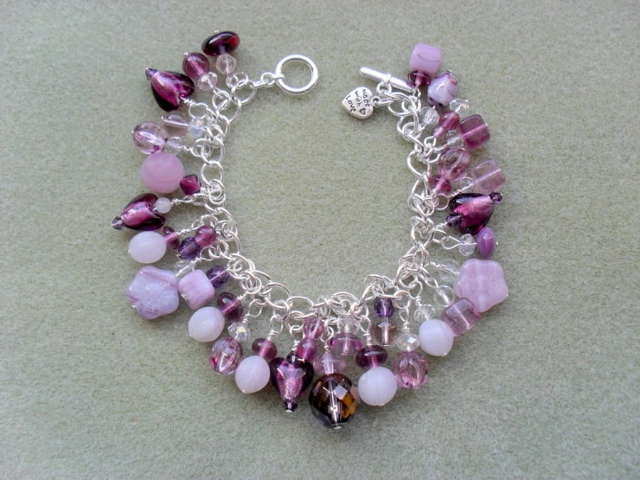 Clearance Lilac and Purple Charm Bracelet