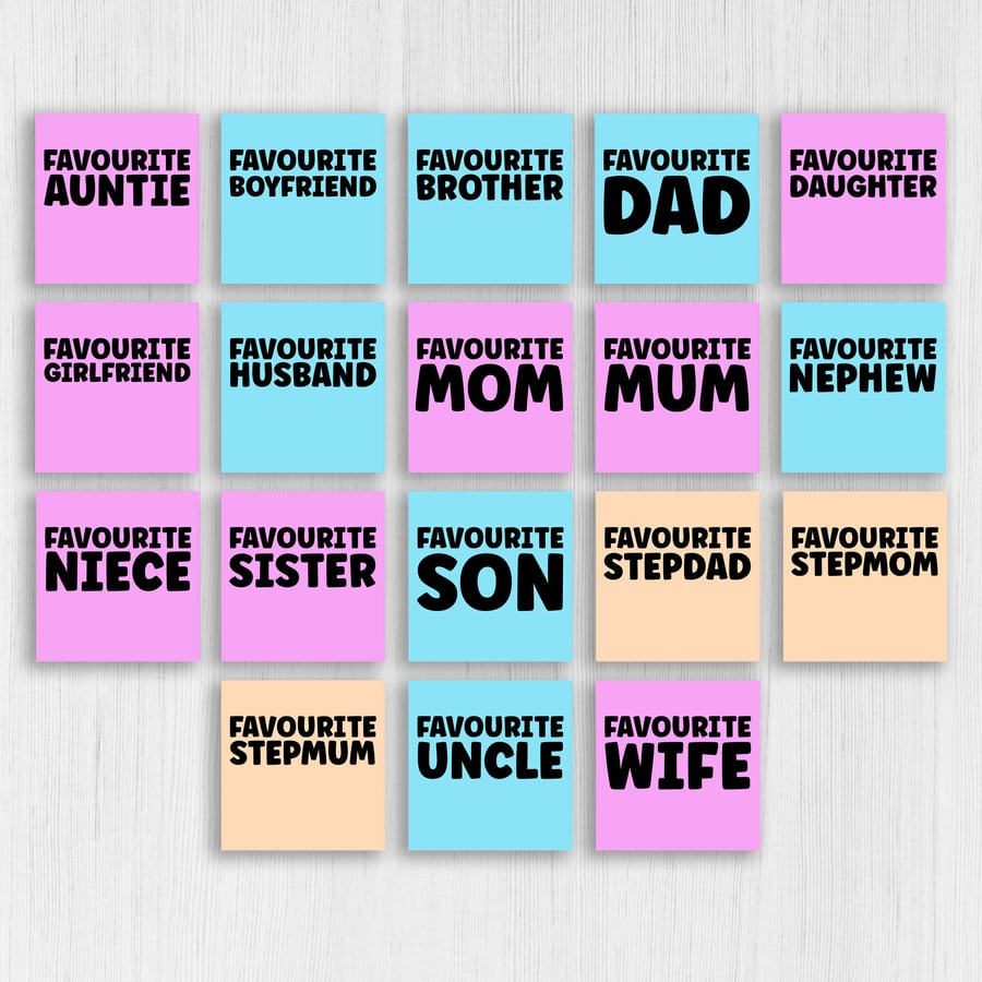 Funny favourite person card