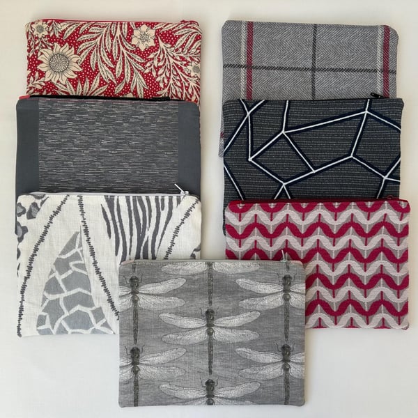 small zipper pouch, fabric coin purse, accessory pouch, cosmetic bag