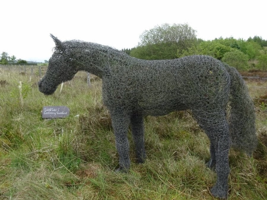 Large wire horse pony garden sculpture