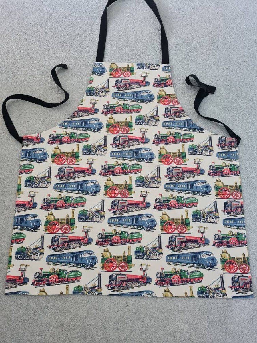 Handmade Cath Kidston Trains Adult and Childrens Aprons