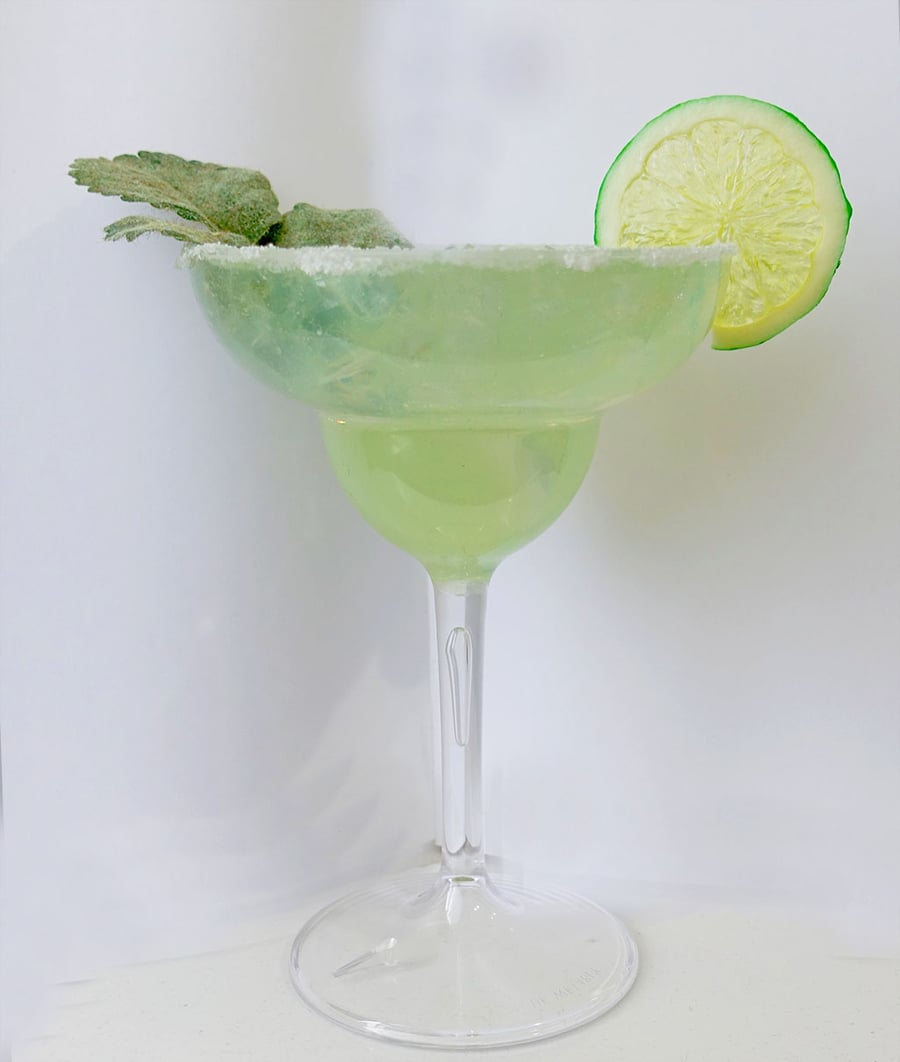 Fake Margarita Cocktail.  Polycarbonate Glass.  Display Prop. Bar Decor
