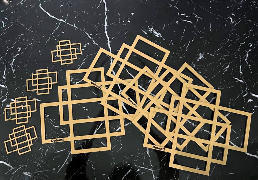 “Dolenti” modern geometric set of 4 placemats and 4 coasters