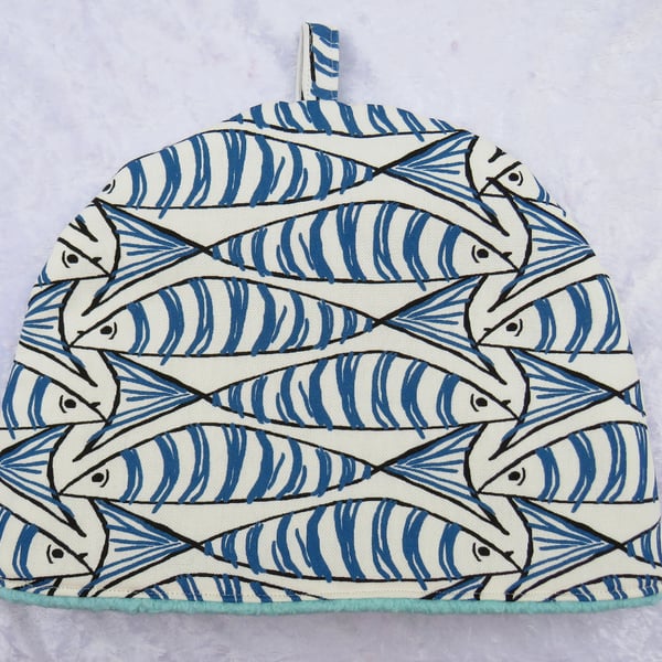   Tea cosy, to fit a 3 cup teapot, nautical, fish