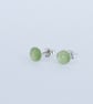 Pale green enamelled silver earrings - Image 3