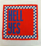 HELL YES Modern Needlepoint Chart PDF - Retro Checkered Tapestry Pattern