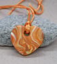Heart shaped polymer clay pendant - Image 4